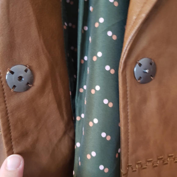 Anthropologie-Brown Faux Leather Jacket-S-NWOT Woman Spring Coat - Picture 6 of 8